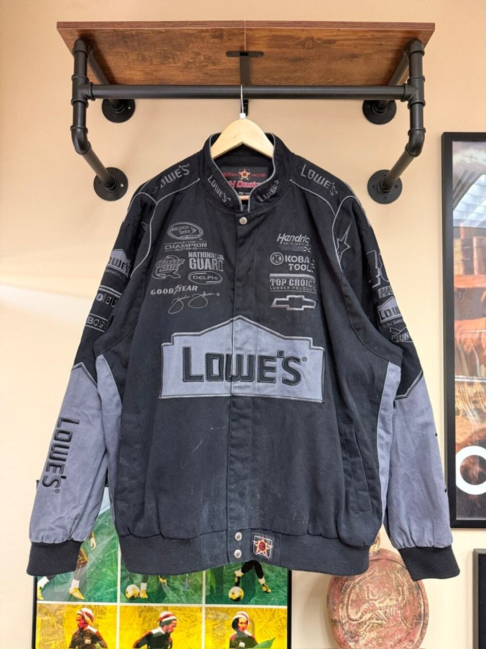 2010 Jeff Hamilton Jimmie Johnson Vintage Lowes Nascar Champion Varsity Jacket